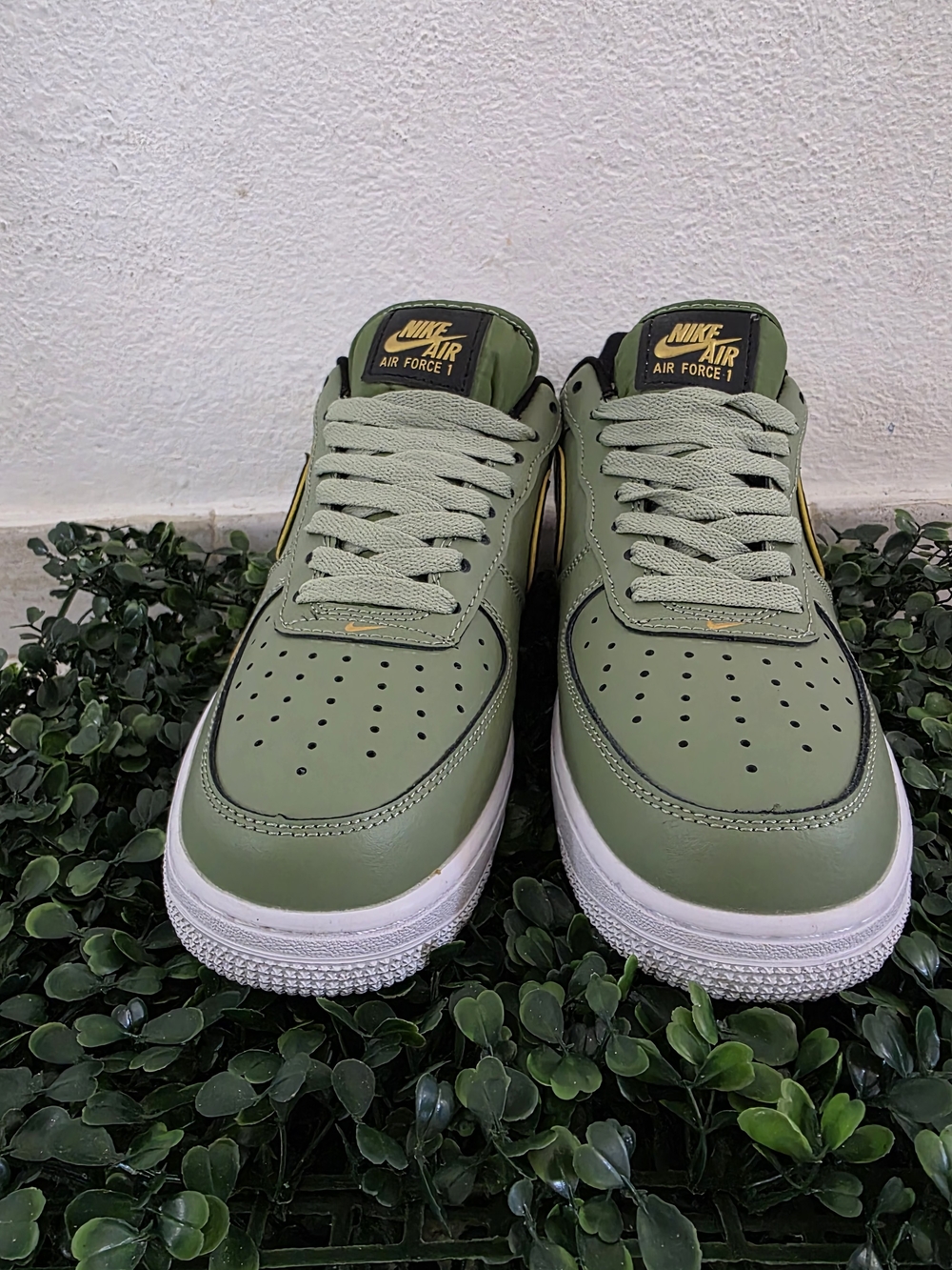 Nike Air Force 1 Low - Olive Green with Gold Accents